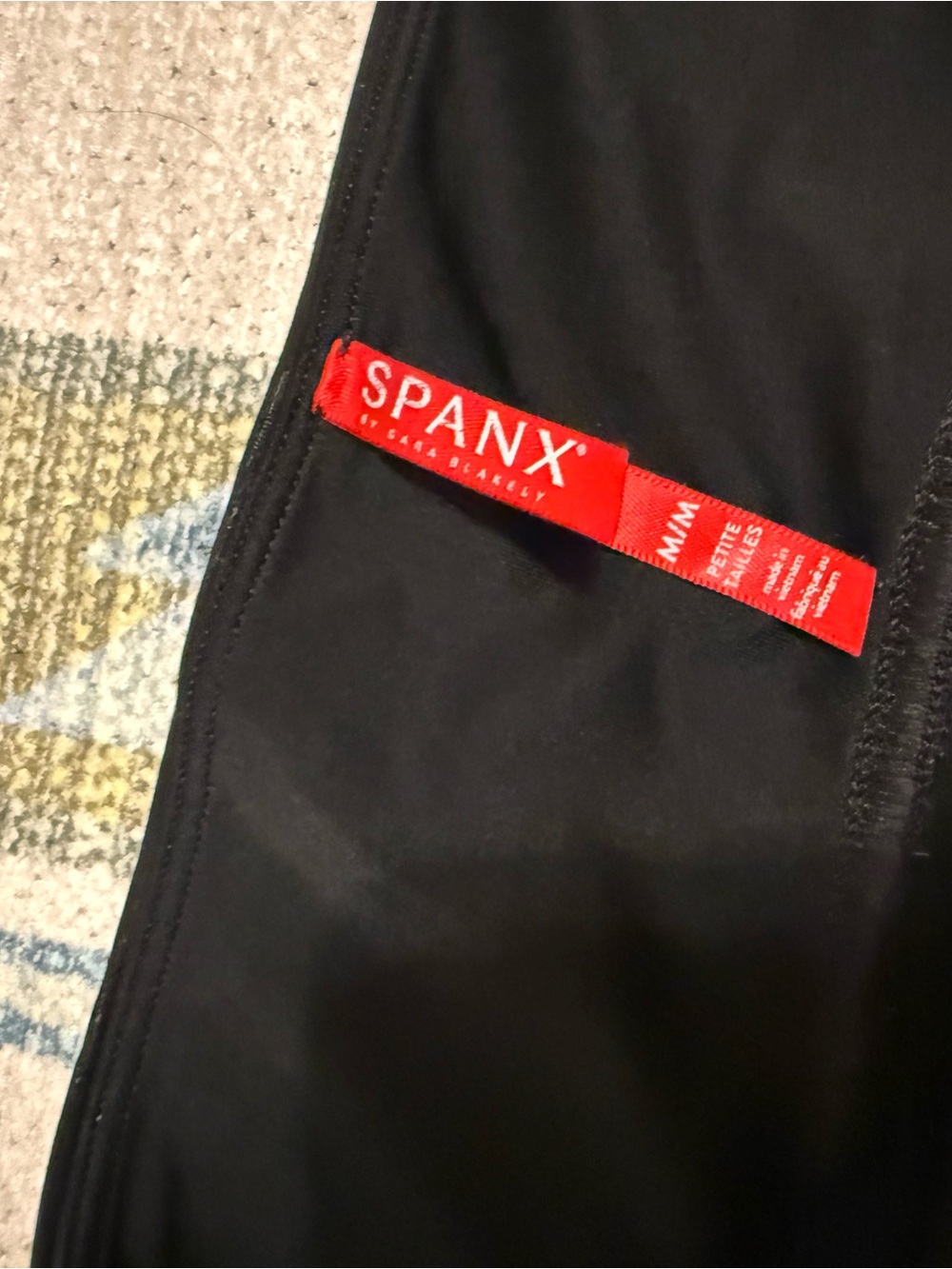 SPANX Black metallic shaping leggings